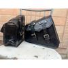 Bag Leather Motorcycle Combo Goat Black Saddle Tool Panniers Pouch Side Genuine