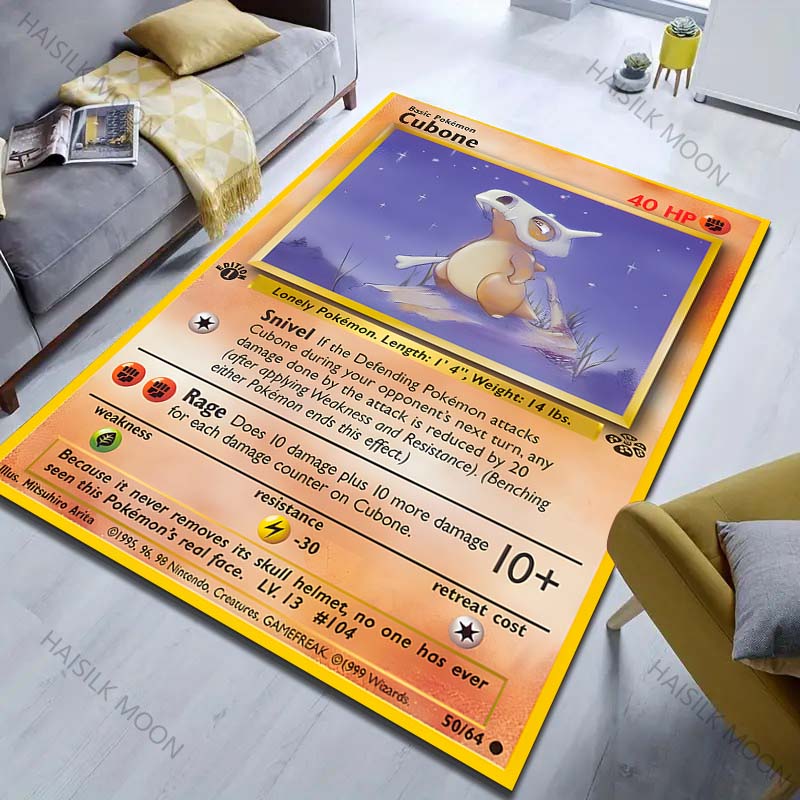 P-Pokemon Cubone Cartoon Printed Carpet Living Room Bedroom Bedside Floor Mat Balcony Garden Large Area Decor Rug Holiday Gifts
