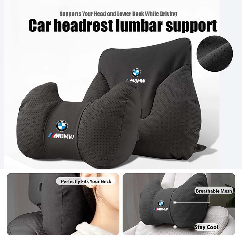 Leather Car Seat Headrest Neck Pillow Lumbar Support Mat For BMW E87 E70 E91 E30 G20 E92 E93 E60 E46 E90 G30 E53 X1 DL3