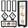 Homgaty Display Case of Rubber Strap Acrylic Key Chain Axta Case Storage Display Stand Lengths 2 Can Badge Display Durable Stylish Removable Base