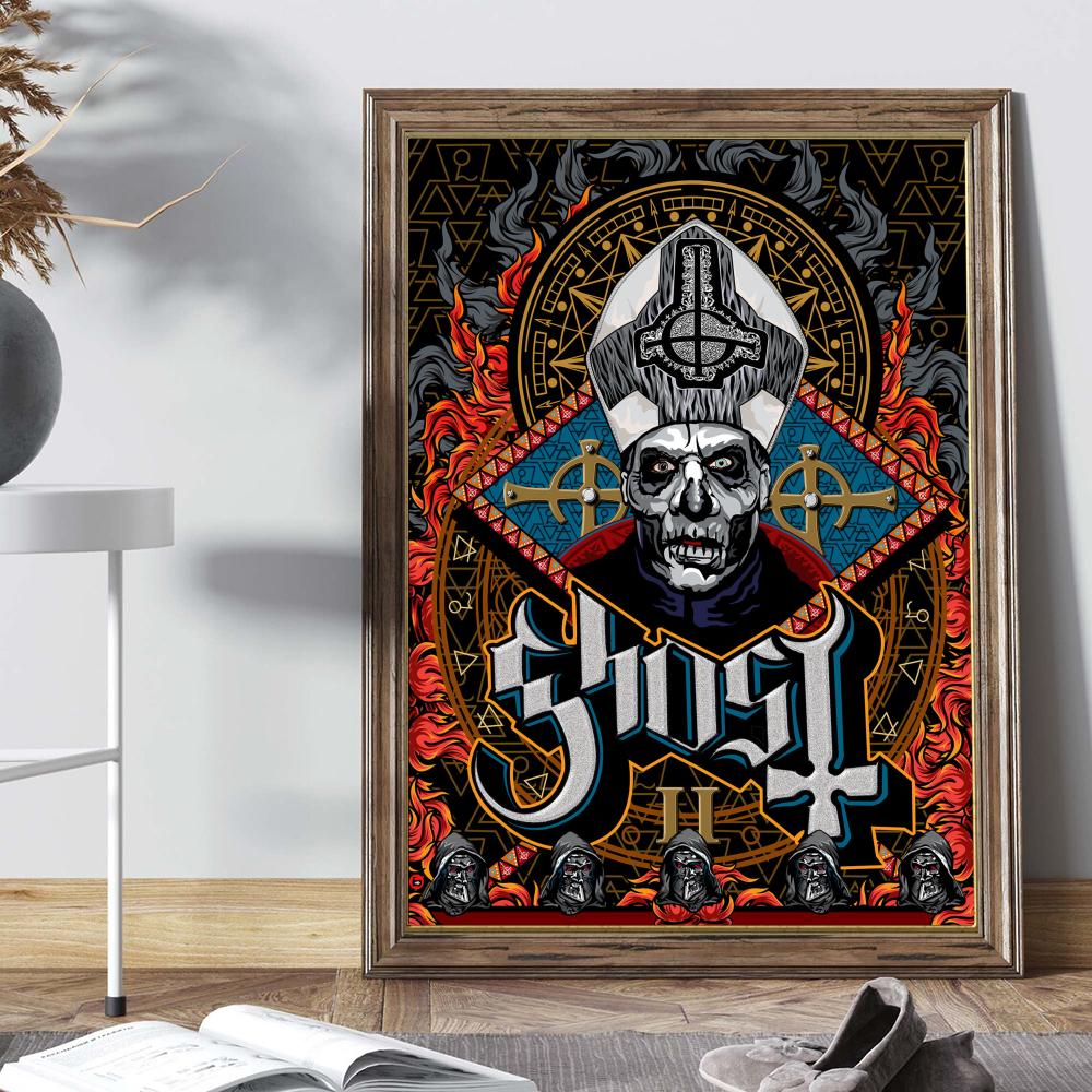 Ghost Band Классический аниме-постер Необычная наклейка на стену для украшения гостиной, бара, художественные наклейки на стену, украшение для гостиной, кабинета