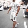 Summer Plus Size New 3D Printed T-shirt Set Beach Short Sleeved Shorts Set Loose Sports Set