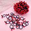 10Pcs Children'S High Elastic Rubber Bands For Girls Red Beans Ponytail Holders Hair Rope Hair Ties Cute Hair Accessories