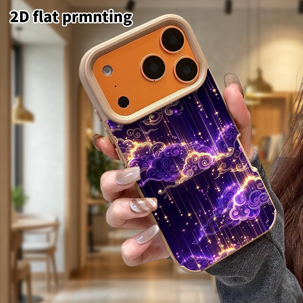 Phone Case: Lambskin 2D Flat Samsung Galaxy A34 A35 M05 M06 S20 S22 S21 FE Plus 5G Protective Case, Neon Clouds, Christmas and Halloween Gift