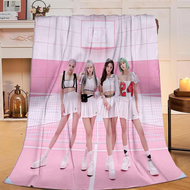 1PC kpop Bp Flannel Blanket Gift, Suitable for Both Men And Women, Soft Ideal for Beds And Sofa, Birthday Or Christmas Gift
