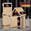Electroplated Leather Case with S Pen Holder for Samsung Z Flip4/3 (5/6 Double Hinge)