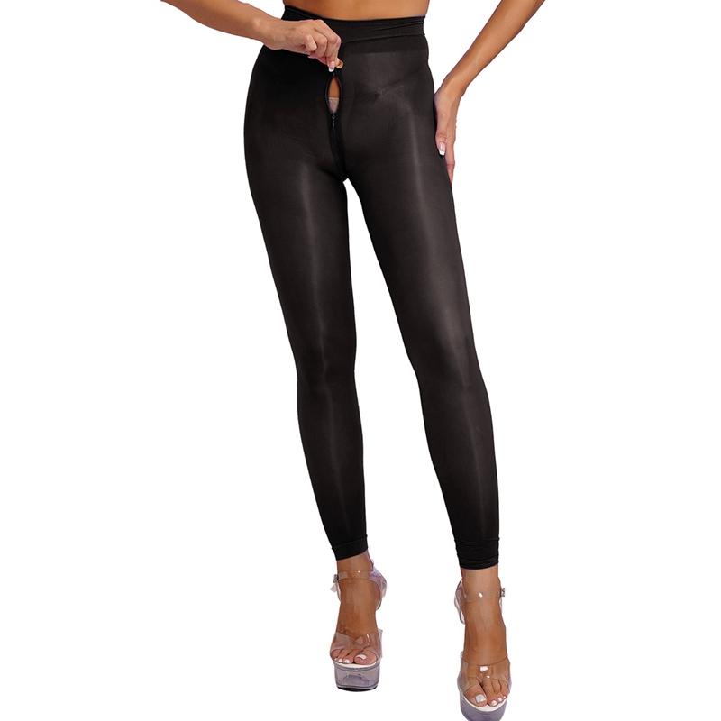 Женские прозрачные эластичные прозрачные колготки с застежкой-молнией и эластичным поясом, леггинсы