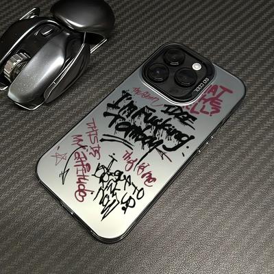 Чехол с граффити и английским текстовым узором для Samsung Galaxy S25 S24 S23 S22 Ultra Plus FE A16 A56 A36 A35 A55 Чехол из IMD-материала