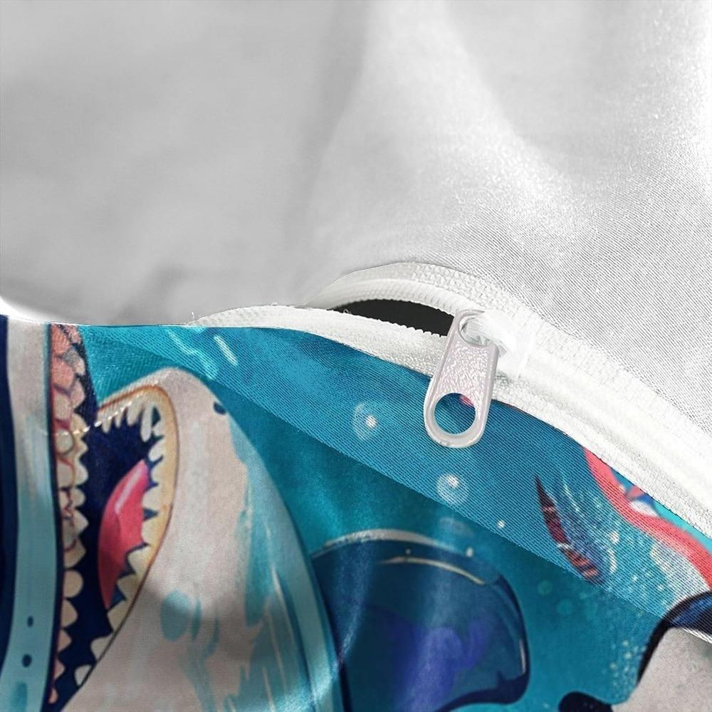 Мультяшный комплект постельного белья с китами, мягкое пододеяльник из микрофибры, на молнии и наволочка, детский/взрослый пододеяльник в подарок