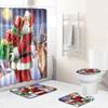 Рождественская шторка для душа, коврик для пола, комбинация из четырех предметов, ковер для ванной комнаты и туалета, коврик для душевой комнаты, коврик для ног
