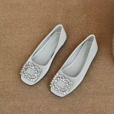 Легкие роскошные туфли-лодочки на плоской подошве со стразами, женские осенние новые, для работы, нежные, вечерние туфли, новые