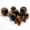 Круглые свободные бусины-разделители из натурального коричневого агата, 16 дюймов, одна нить, 4, 6, 8, 10, 12 мм