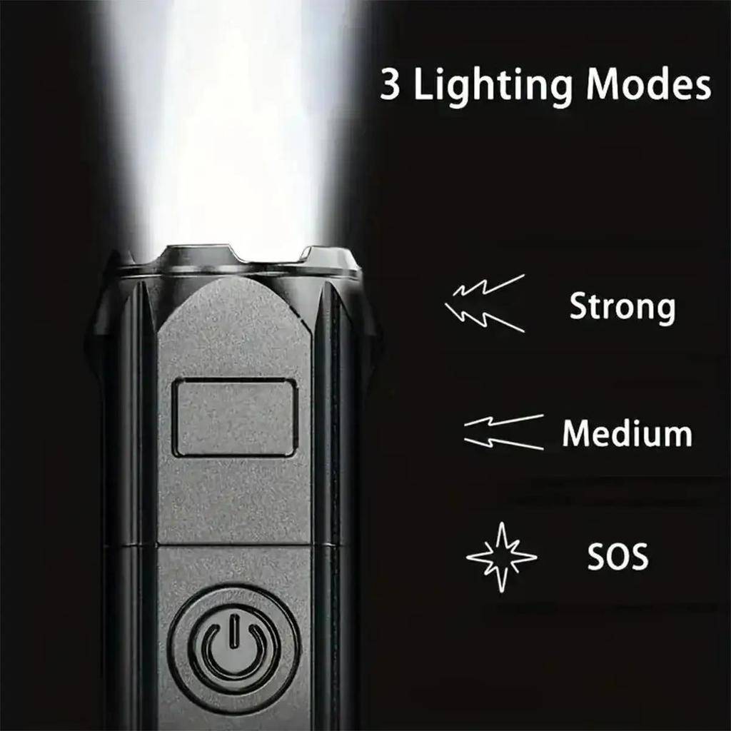 Led Flashlight Handheld Rechargeable Energy Saving Zoom Tactical Waterproof Usb Charging Telescopic Multifunction Tool Emergency