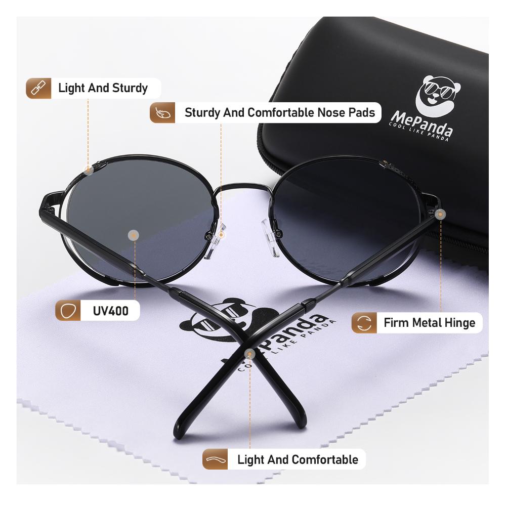 MePanda унисекс, персонализированные спортивные солнцезащитные очки в круглой оправе из металла в стиле панк, UV400