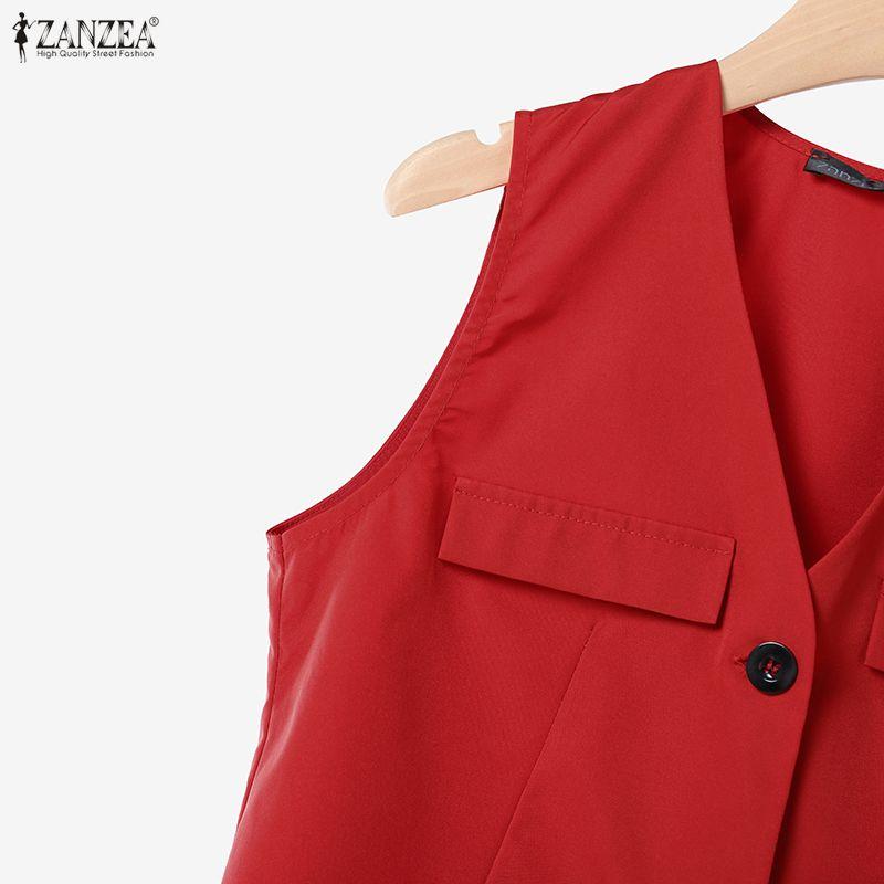 ZANZEA Женские безрукавки, топы и шорты, летние комплекты из двух частей