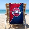 Custom Name Beach Towel Detroit-Pistons Logo Beach Towel, Soft Microfiber, Gift for Her/Him, Birthday, for Pool, Beach, Travel, Fan gifts