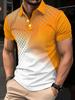 Modern gradient dot pattern short-sleeve polo shirt, casual and versatile.