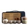 Travel tea set, portable car Kung Fu tea brewing teapot, complete set of homestay tea cup gift box, outdoor camping