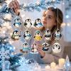 Christmas Gift for Children Antarctic Penguin Advent Calendar, 24-Day Winter Countdown Box with Cute Birthday Boys Girls Explorer Ornaments,