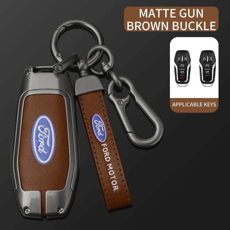 New 2026 Car Sticker Zinc Alloy Car Remote Key Case Cover For Ford Fusion Mondeo Mustang F-150 Explorer Edge 2015 2016 2017 2018