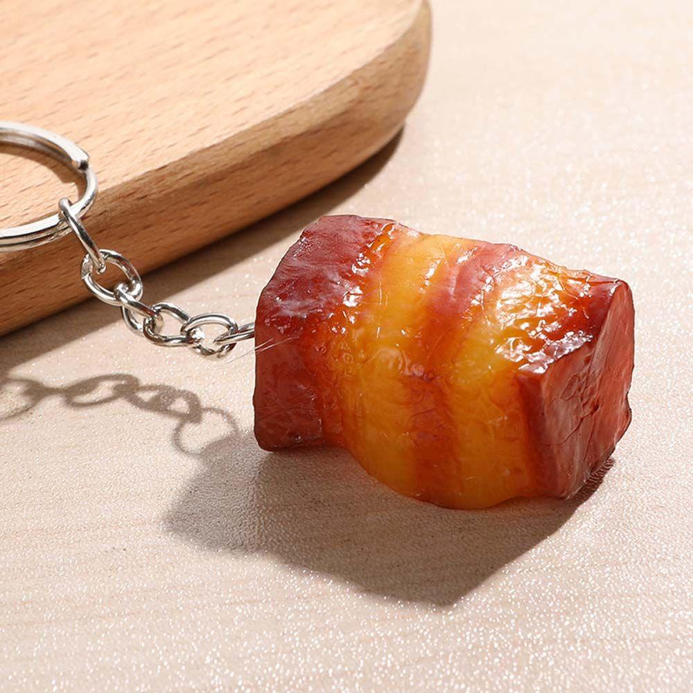 Wings Pork Belly Drumstick Fashion Jewelry Fast Food Key Ring Simulation Food Keychains Bag Pendant