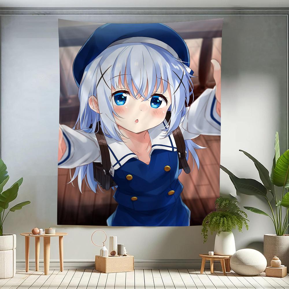 Аниме Is the order a rabbit Мультяшный Гобелен Настенное Украшение Домашний Декор Милая Аниме Девушка-Горничная Настенный Гобелен