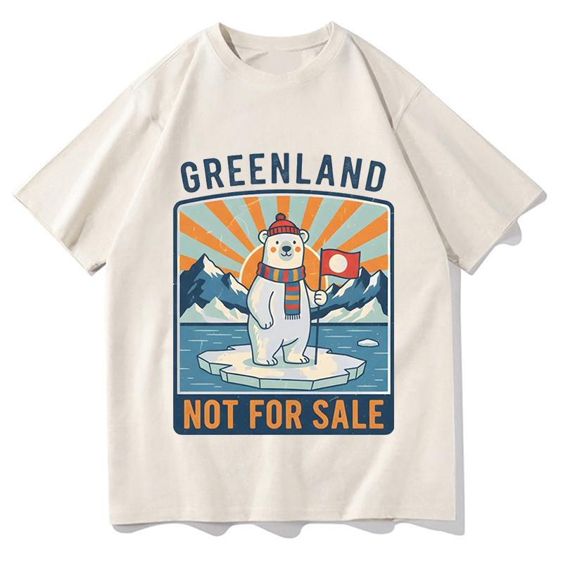 Greenland Not for Sale T-Shirt Fashion Unisex/Women Harajuku Graphic T-Shirt Unisex High Quality Aesthetic Vintage Cotton Shirts