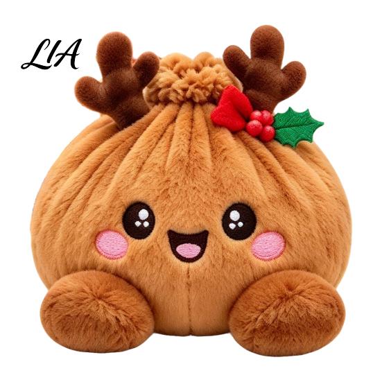 Anxiety Relief Squeeze Toys Giant Dumpling Plush Pillow, Cute Stuffed Steamed Bun Toy, Soft Plushies for Stress Management Food