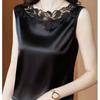 Новый подтяжки майка женская жилет женская весна осень свободный низ атласная блузка без рукавов кружевной топ с V-образным вырезом майки женские жилеты