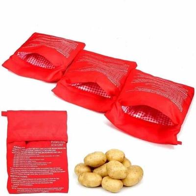 Пакеты для запекания в микроволновой печи для картофеля - FOLAYA - 4 штуки - Моющиеся Многоразовые - Белые
