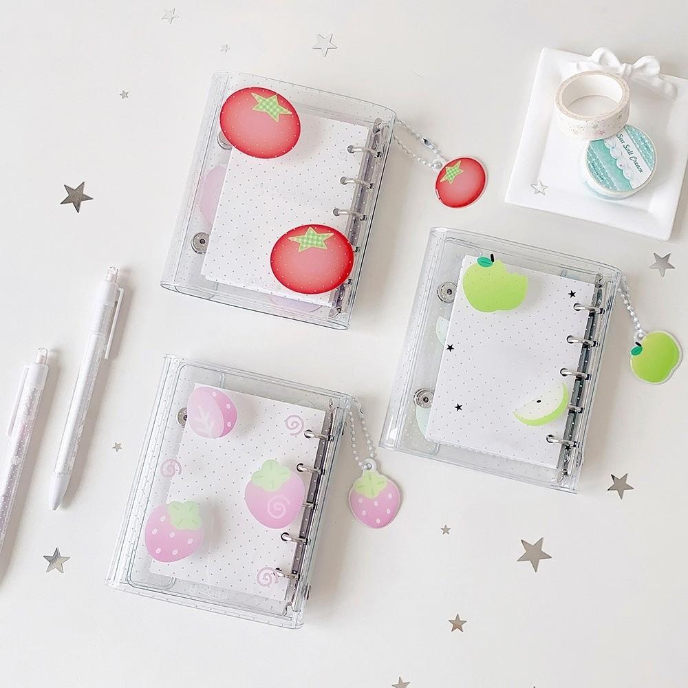 Fruit Print Binder Journal Clear Loose Leaf Planner Kawaii M5 Binder Notebook  Stationery Gift
