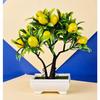 1 Pcs Artificial Lemon Bonsai Flower with Designer Pot | Realistic Looking -No Maintenance | Small Plants for Home Decor New