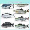 Marine Animal Resin Model Toy Pack With Tunas And Salmon For Home Aquarium Display