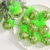 Cute Green Elf Christmas Tree Ornaments Xmas Balls & Fuzzy Hair Christmas Decor