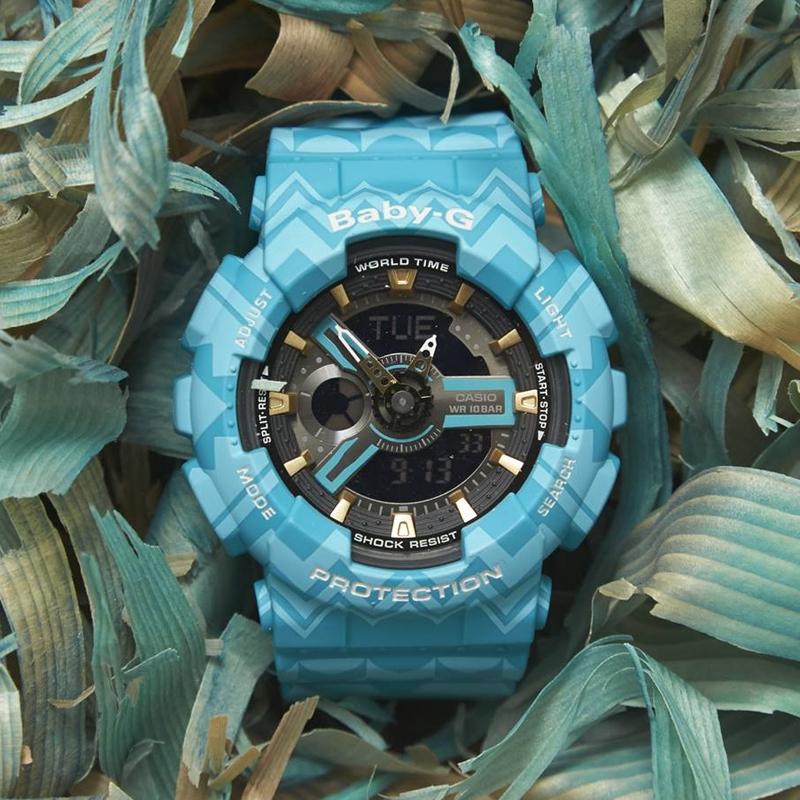 Casio BABY-G Theme Series Bohemian Retro Hippie Sports Waterproof Quartz Movement Resin Strap Japanese and Korean Watch Women's Watch BA-110TP-2A