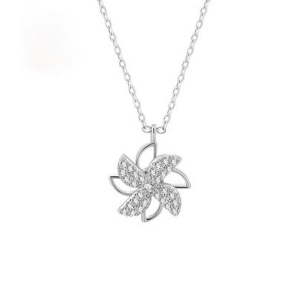 Ожерелье с вращающейся мельницей, японская и корейская детская забавная подвеска в виде замочка-сердца для девушки с костяной цепью для подруги