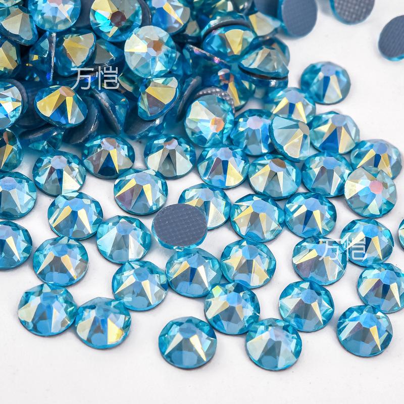 Восемь больших и восемь маленьких имитаций австрийских горячих бриллиантов цвета AB, стеклянные стразы с термоклеевой основой, горячие бриллианты для рукоделия, аксессуары для одежды