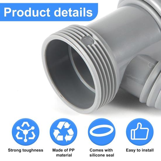 Y-Shaped Pipe Adapter Female To Male Thread Connector Universal 45mm Internal Thread 46mm External Outlet Pipe Joint