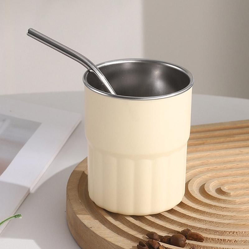 2 шт. Кружки из нержавеющей стали 304, штабелируемые металлические стаканы для холодной воды, двухстенные питьевые кружки с соломинкой и крышкой