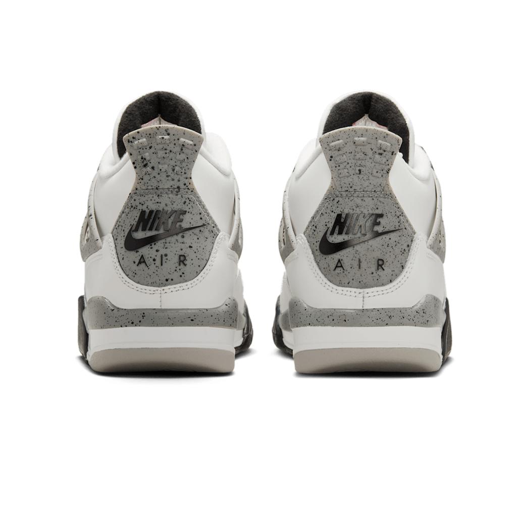 Кроссовки Air Jordan 4 Retro OG GS White Cement 2025 Kids Tech-Grey Black Fire-Red IB4171-100