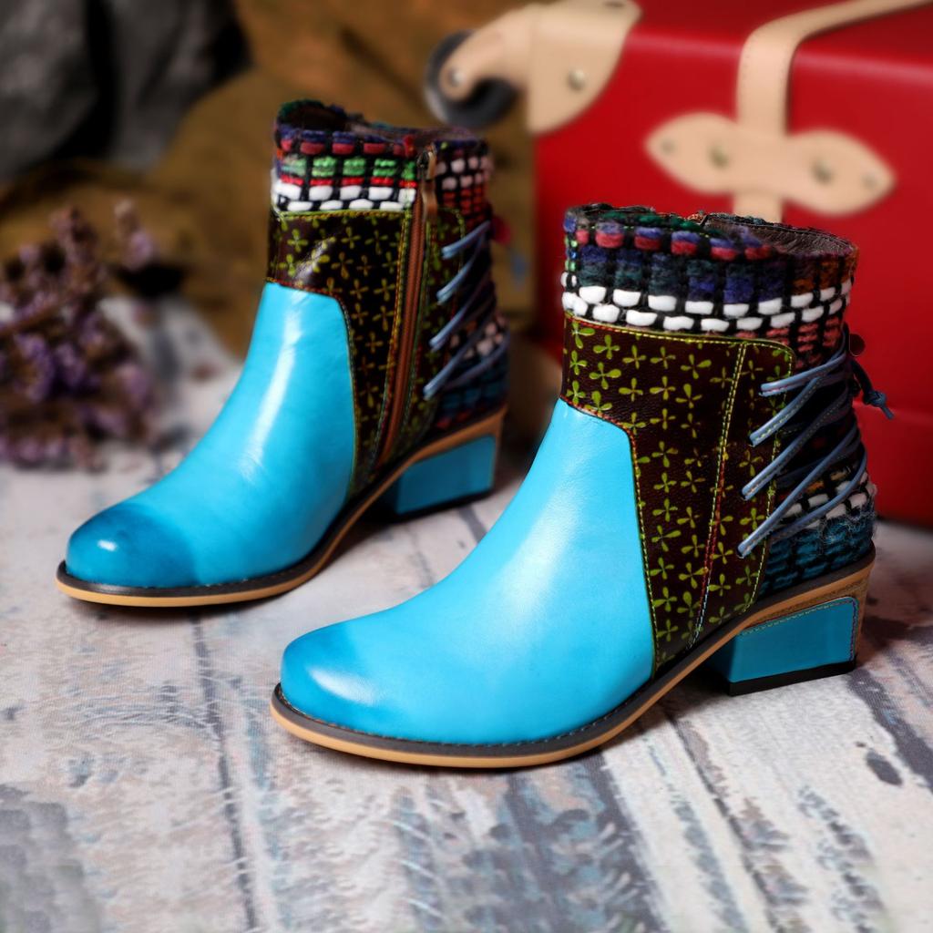 Женская повседневная обувь смешанного цвета в этническом стиле в стиле ретро, ​​мягкая женская лоскутная обувь