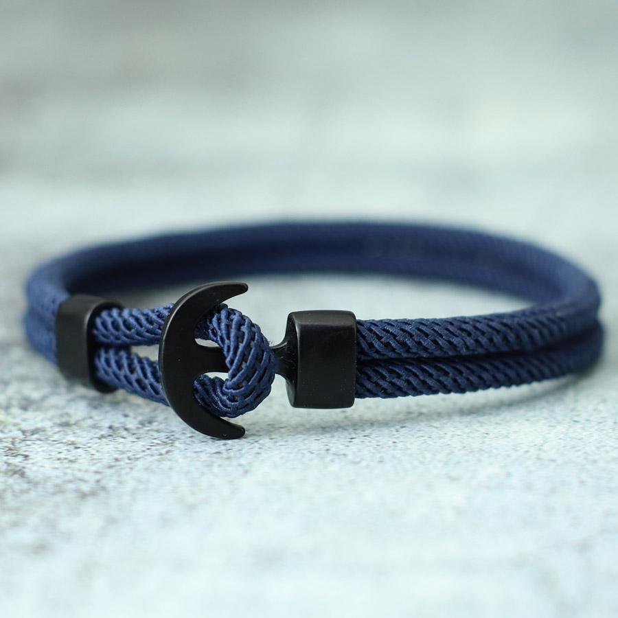 Миланский ручной веревочный якорь ручной работы мужской браслет двухслойная веревка модный браслет пара черный браслет подарок