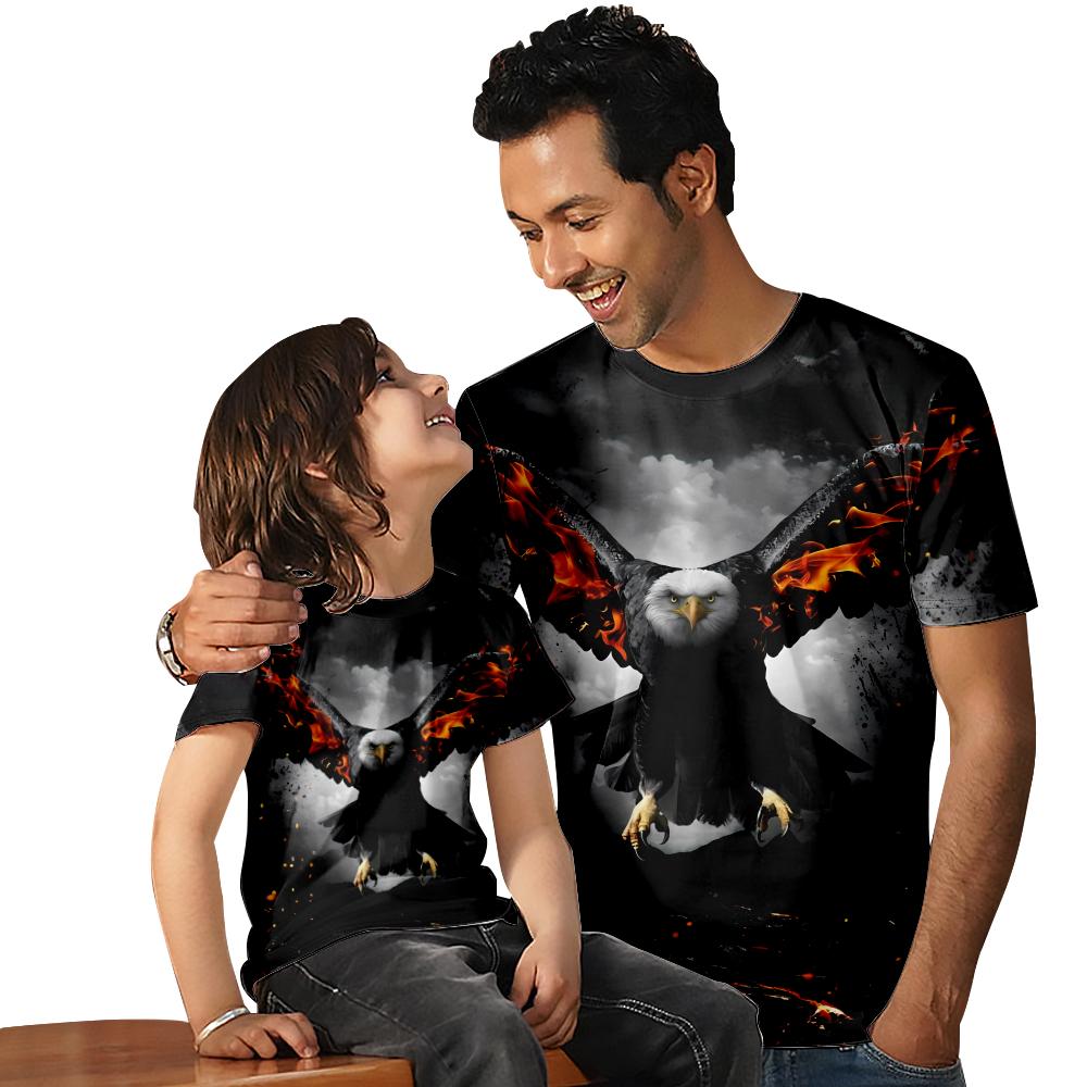 Рубашка с 3D принтом Eagle, забавная мужская одежда для папы