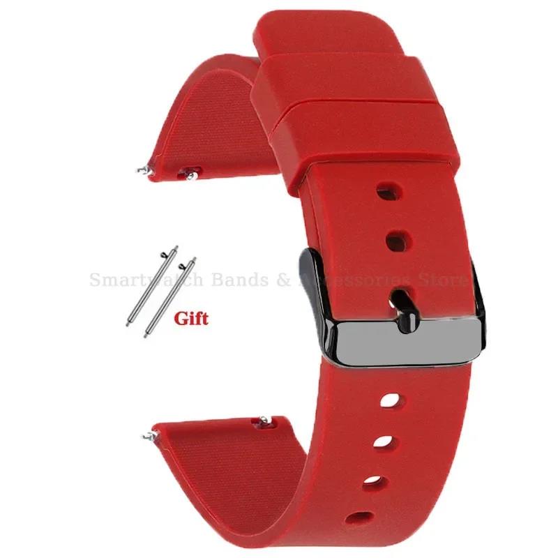 Silicone Watch Band 10mm 12mm 14mm 15mm 16mm 18mm 20mm 21mm 22mm 24mm Quick Release Watch Strap for Men Women Universal Bracelet 3