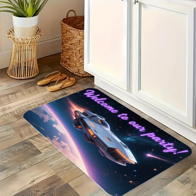 1PC Cyberpunk Skull Pattern Kitchen Rug Non-Slip Door Mat Pop Design Bathroom Rug Bath Mat Carpet for Home Sink Laundry Decor