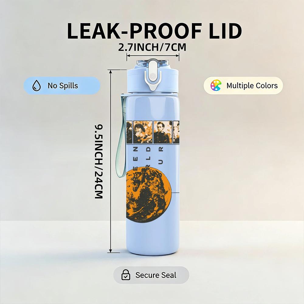 1PC R.E.M Rock Band Vintage Album Collage Print 750ml Portable Sports Water Bottle Leakproof Gym Outdoor Travel Drink Cup