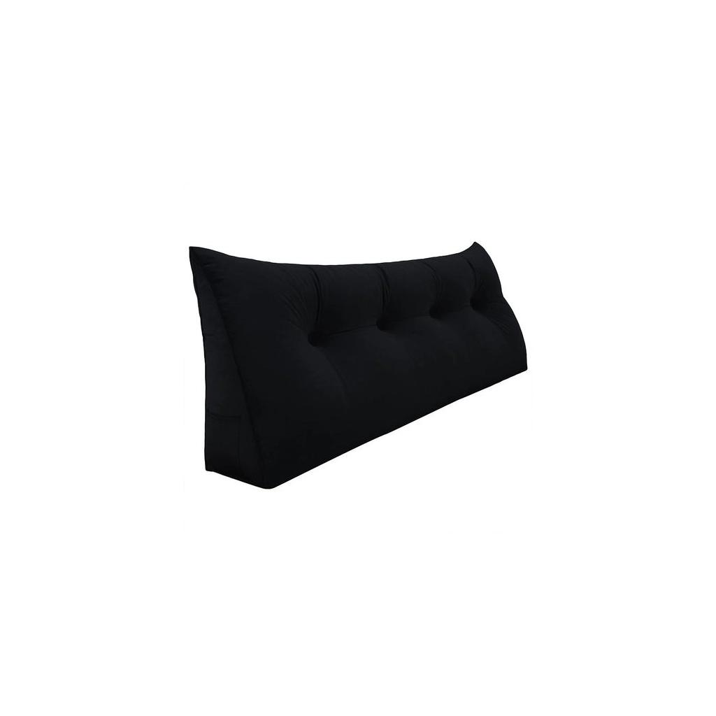 Back Support Pillow - Imitation Velour Black Back Support Pillow - Imitation Velour Black 80 cm