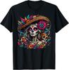 День Мертвых La Catrina День Мертвых Сахарный Череп Женская Футболка Унисекс Футболка