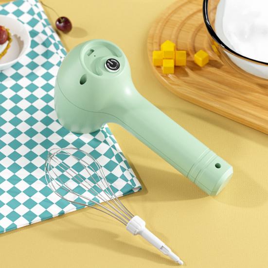 Portable Hand Mixer Electric USB Rechargeable Cordless Egg Beater with 2 Stirring Nets 3 Speeds Kitchen Whisk for Baking