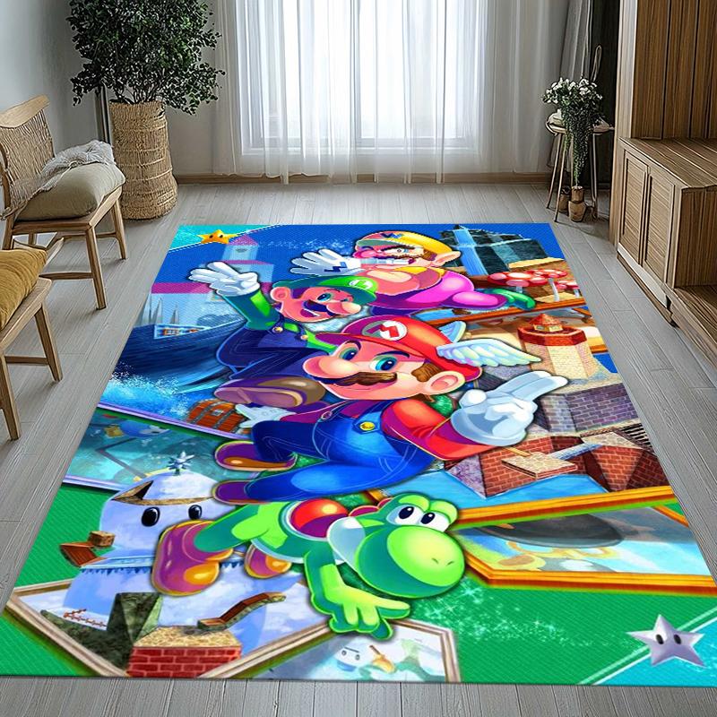 Retro M-Mario Bros Game Cartoon Living Room Non-Slip Area Rug Soft Carpet for Bedroom Kids Playroom Sofa,Home Decor Doormat Gift